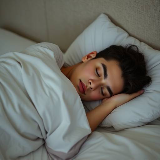 A person sleeping peacefully in a comfortable bed