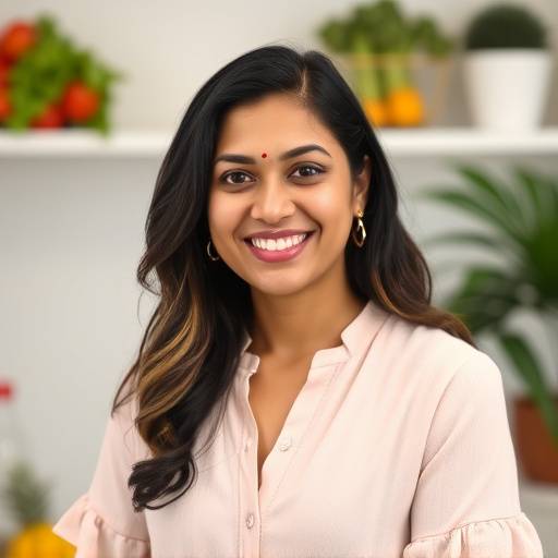 Dr. Anya Sharma, a registered dietitian smiling